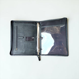 Black tooled leather & cowhide planner