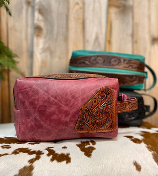 Rosewood Tooled & Leather Toiletry Bag