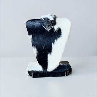 Black/white all cowhide necklace display (u05)