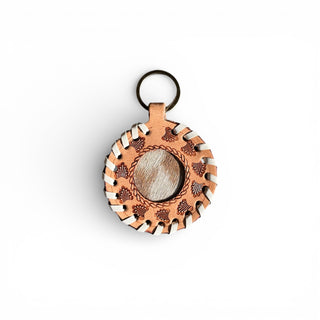 Tan tooled leather Keychain