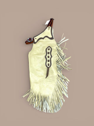 Pistachio leather youth chaps