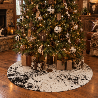 3.6x3.6ft salt pepper cowhide tree skirt (t03)