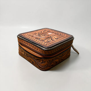 Dessert tooled leather jewelry box
