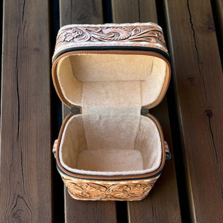 Aysel all brown tooled leather crossbody bag