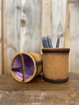 Burn Leather Pencil Holder