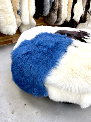 2x3ft Light blue Tibetan lambskin