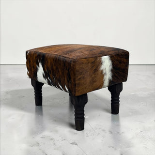 Brindle genuine cowhide ottoman