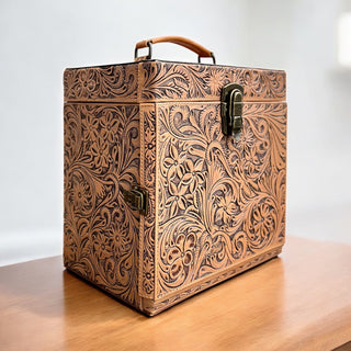 All tooled leather jewelry box