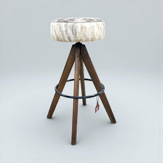 Tall Brindle cowhide stool