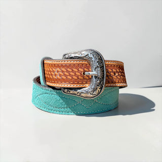 Turquoise BootStitch belt