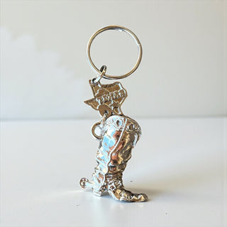 Cowboy boot metal keychain