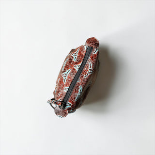 Longhorns embossed leather makeup bag