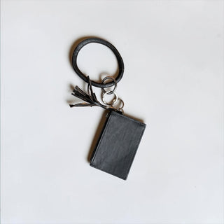 Black tooled leather card holder