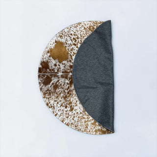 3.6x3.6ft tan salt pepper cowhide tree skirt (t02)