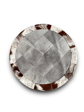 Round Cowhide Patchwork 3’