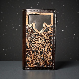 Tooled leather men’s wallet