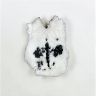 Naturally spotted rabbit fur hide
