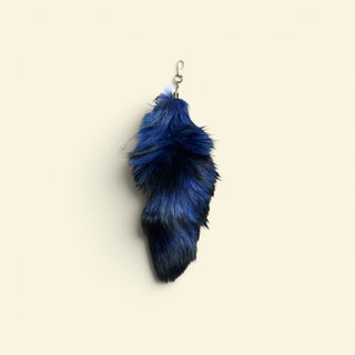 Iridescent blue fox tail