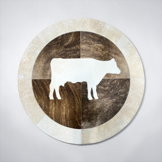 Cow cowhide patchwork rug 3x3’