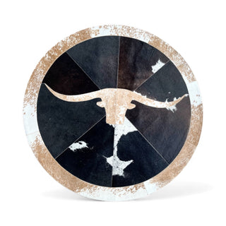 4x4’ Longhorn cowhide patchwork rug