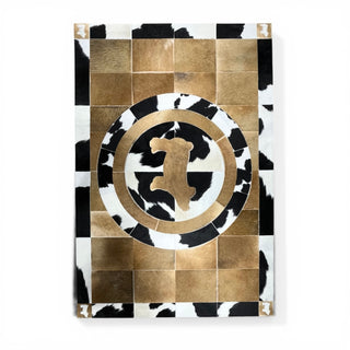 Pig cowhide patchwork rug 4x6’
