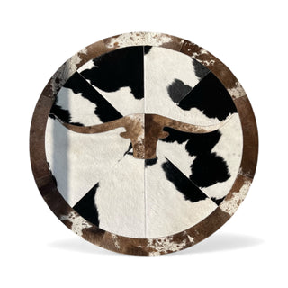4x4’ Longhorn cowhide patchwork rug