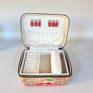 Cherry tooled leather jewelry box