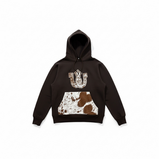 Horseshoe cowhide hoodie