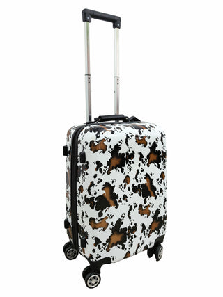 Cowprint luggage rolling suitcase