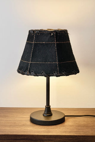 Black cowhide mini lampshade