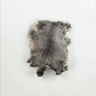 Natural grey rabbit fur hide