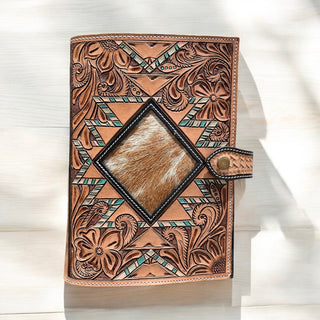 Sky tooled leather & cowhide Bible cover
