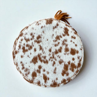 All tan cowhide jewelry box