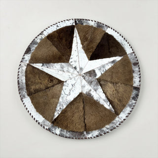 3x3’ Star Buffalo and cowhide patchwork rug