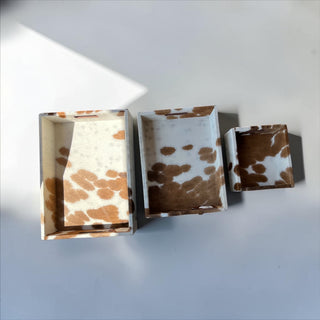 All cowhide tray set of 3