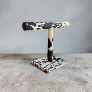 All black cowhide bracelet display