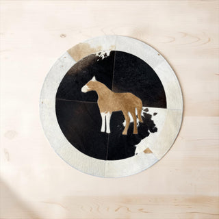 3x3ft horse cowhide patchwork rug
