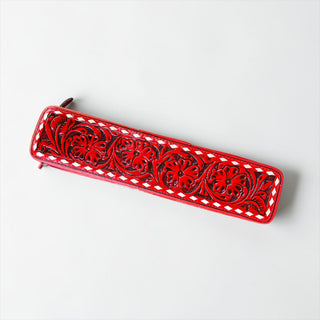 Red all tooled leather iron case