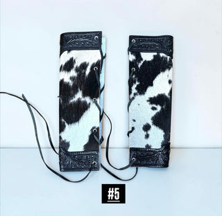 Black cowhide bouquet wrap