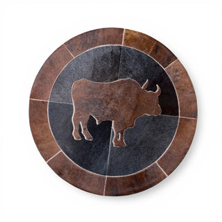 Bull cowhide patchwork rug 3x3’
