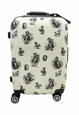 Barrel racing luggage rolling suitcase