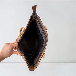 Cards fringe tooled leather crossbody bag