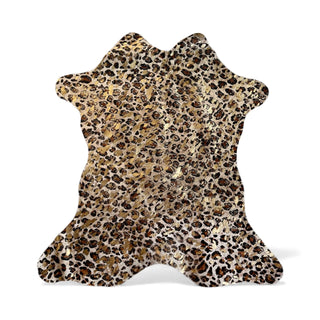 2-3’ Leopard print gold acid wash calf hide