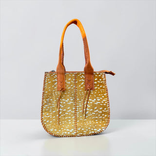 Deer print cowhide shoulder bag