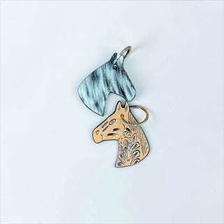 Horse tooled leather Keychain
