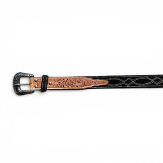 Black/orange BootStitch belt
