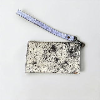 Purple tooled leather & cowhide wallet