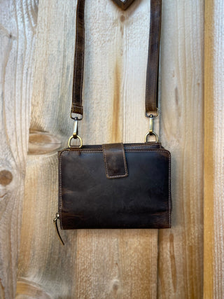 Rustic Leather All Tooled Leather Crossbody