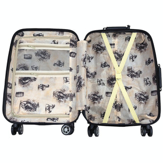 Barrel racing luggage rolling suitcase