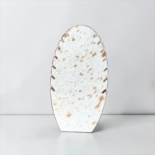 Tan cowhide necklace holder